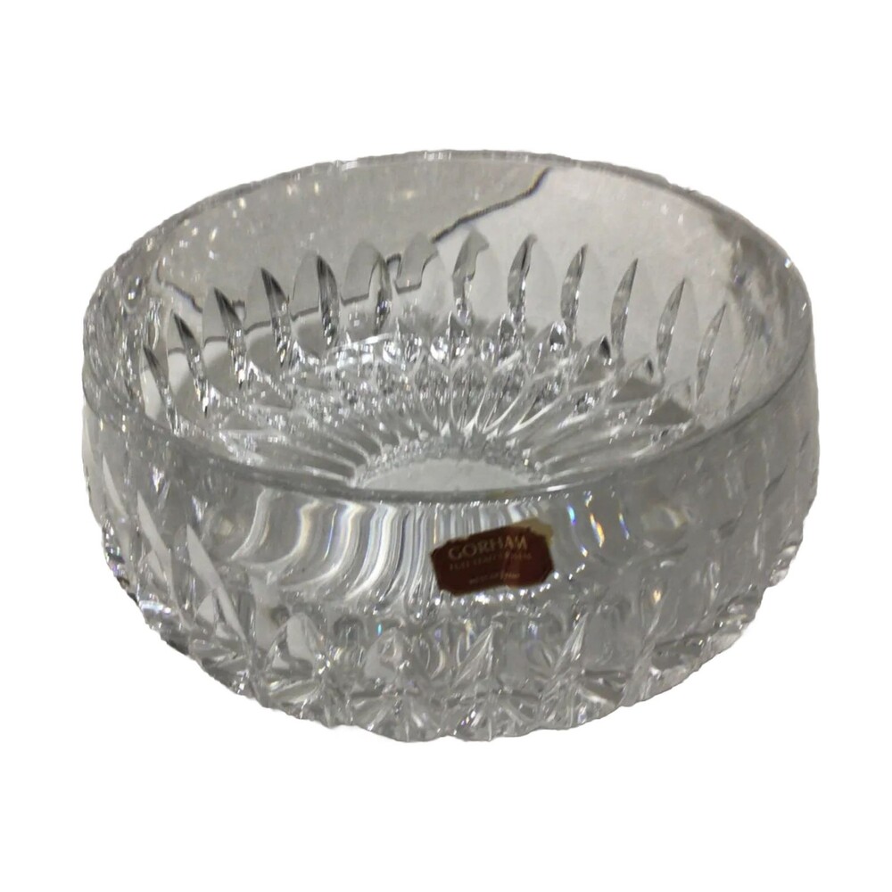Gorham Athena 7.25" Serving Bowl-Full Lead Crystal-German Cut Glass Vintage